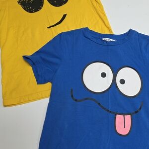 SHEIN Blue and Yellow Kids Graphic Tees , 2 Pack /Size 8/9